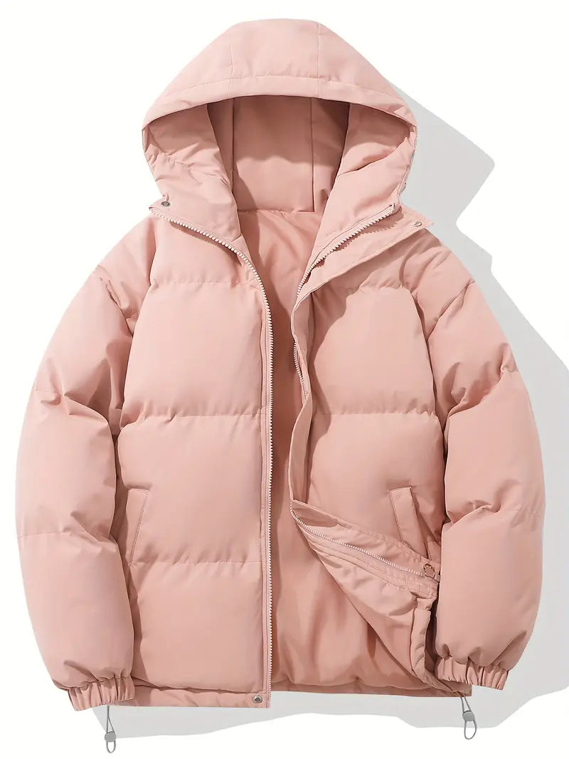 Warm jacket in classic design with hood