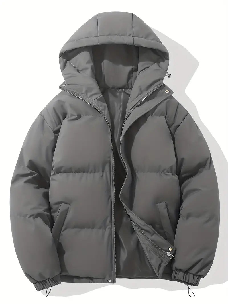 Warm jacket in classic design with hood