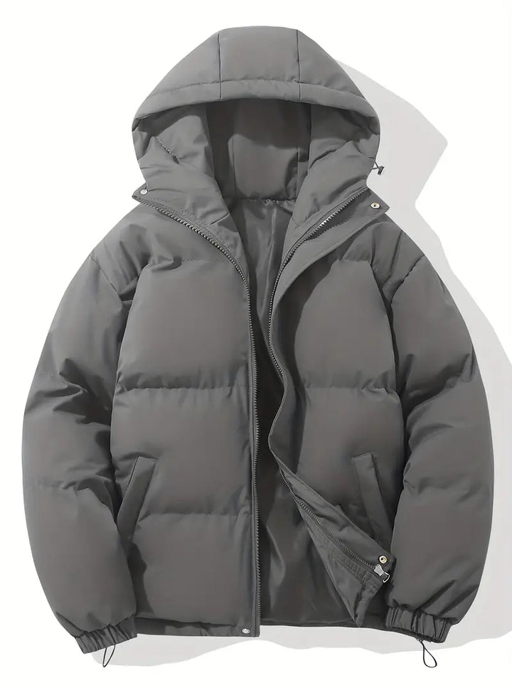 Warm jacket in classic design with hood