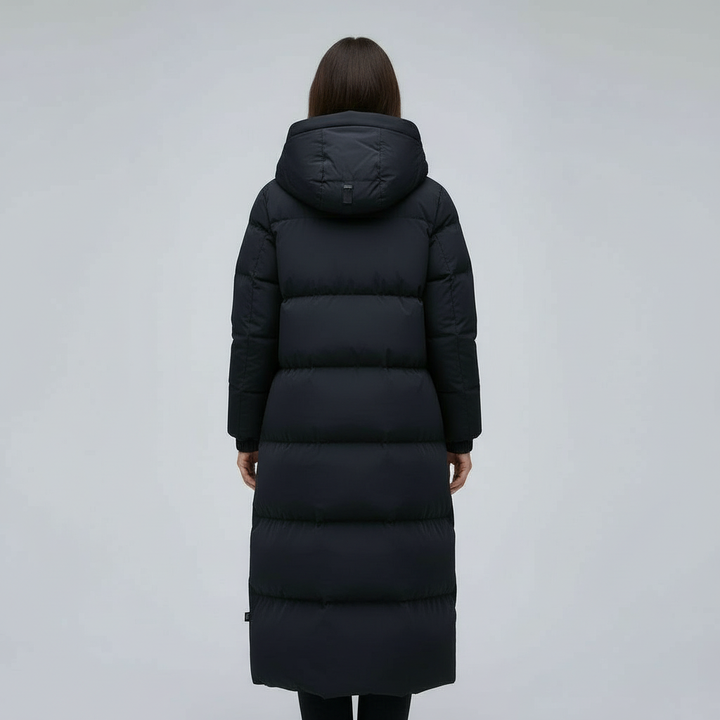 Windproof long jacket winter women