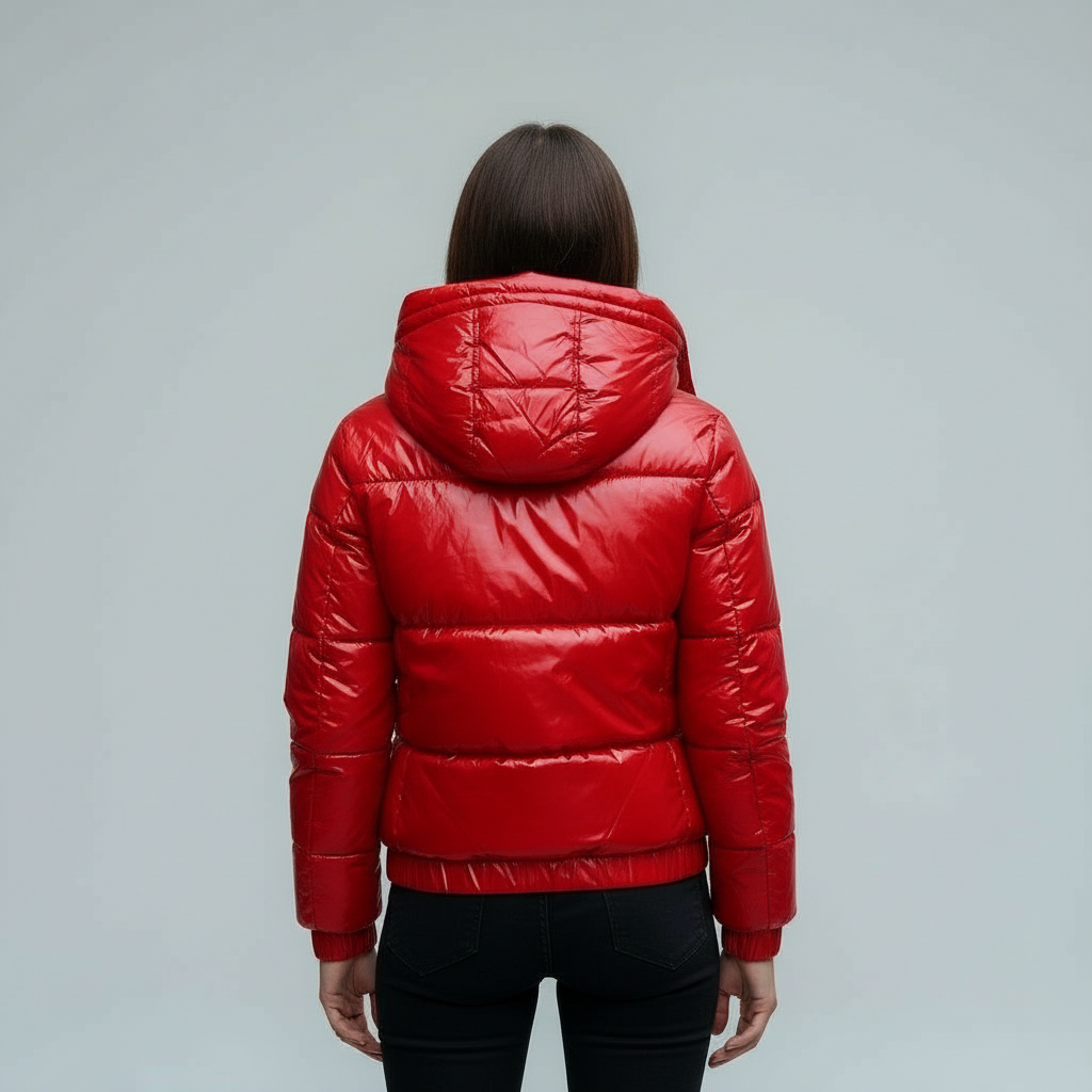 Padded shiny hooded Women&