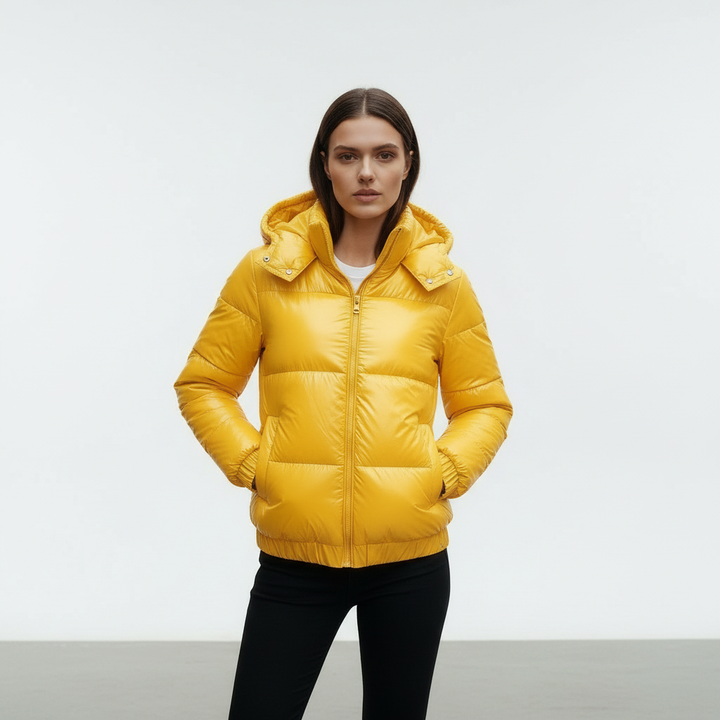 Padded shiny hooded Women&