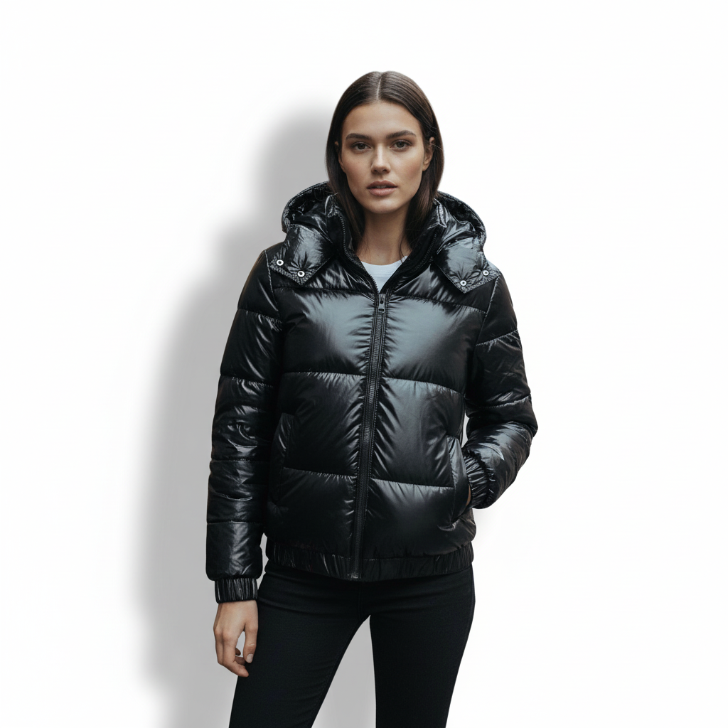 Padded shiny hooded Women&