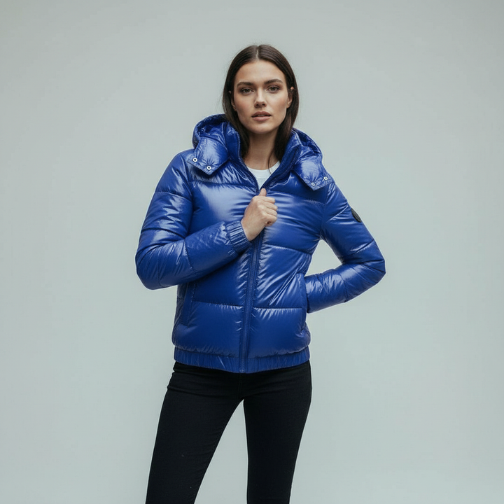 Padded shiny hooded Women&