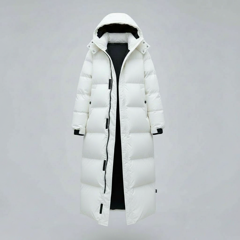 Windproof long jacket winter women