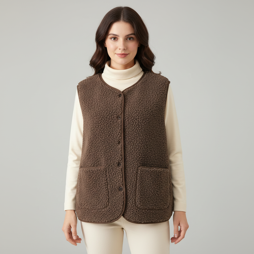winter warm elegant fleece gilet women
