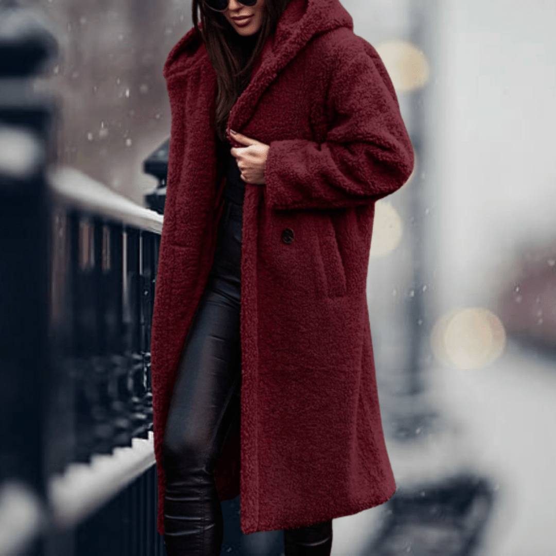faux fur Lined jacket with hood for women