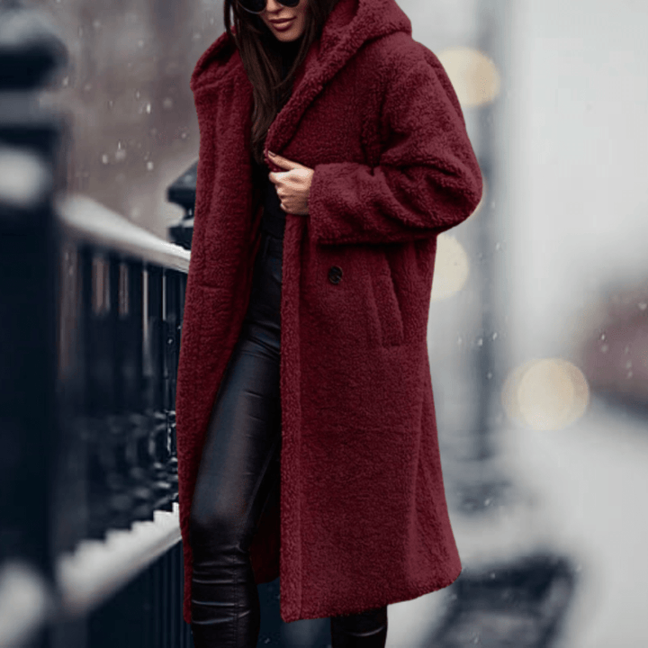 faux fur Lined jacket with hood for women