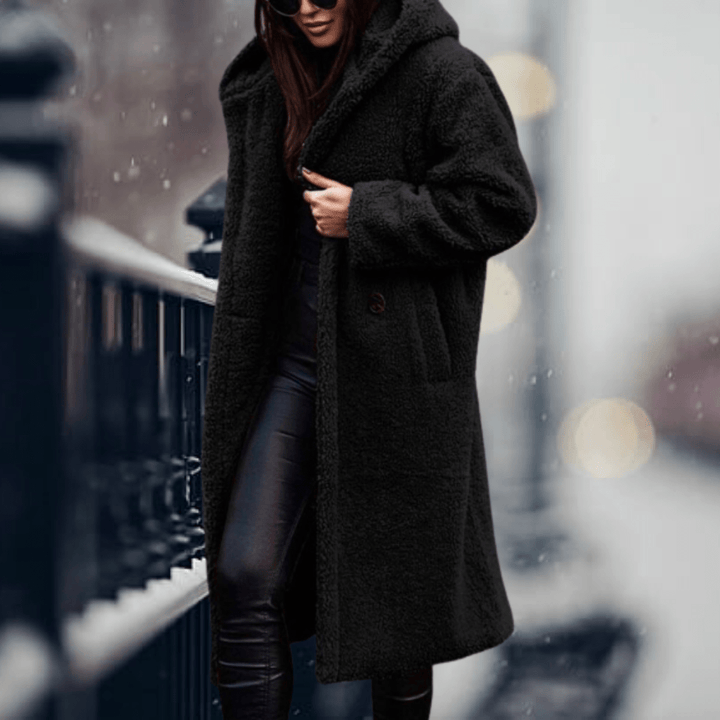 faux fur Lined jacket with hood for women
