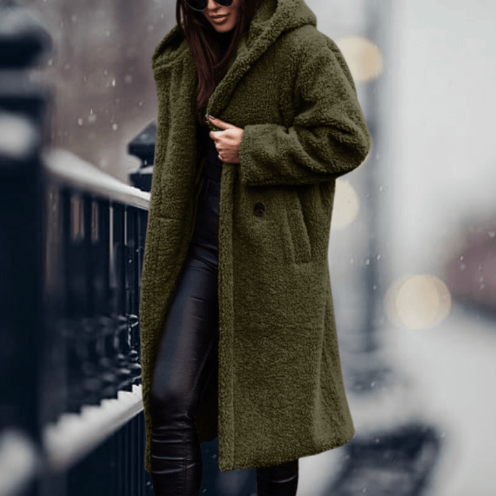 faux fur Lined jacket with hood for women
