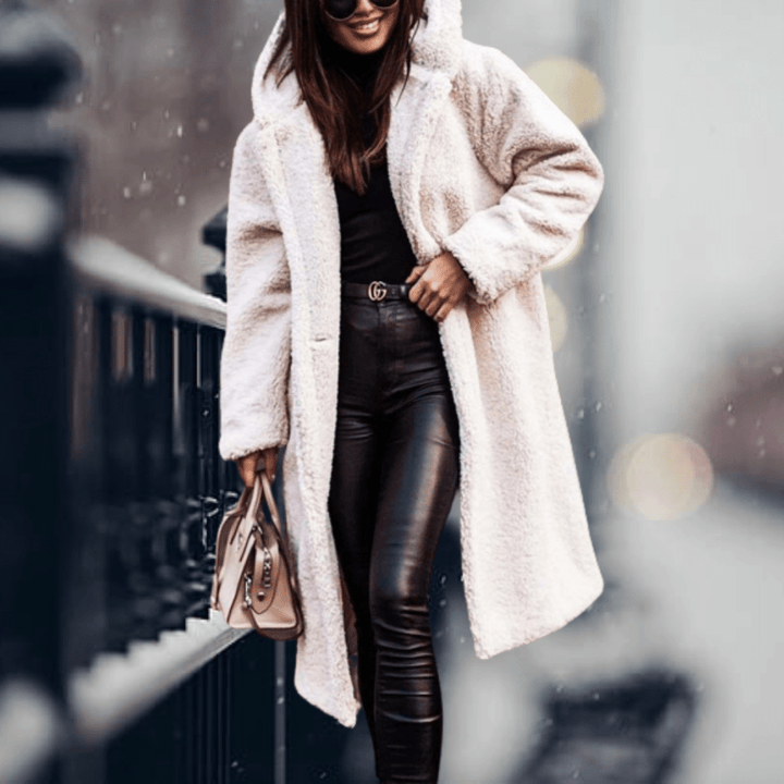 faux fur Lined jacket with hood for women