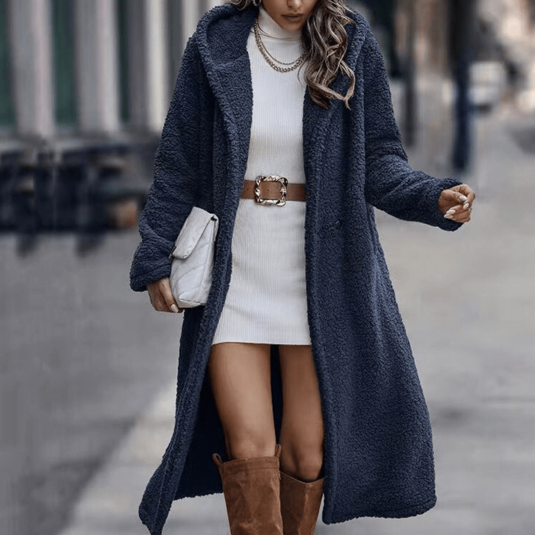 faux fur Lined jacket with hood for women