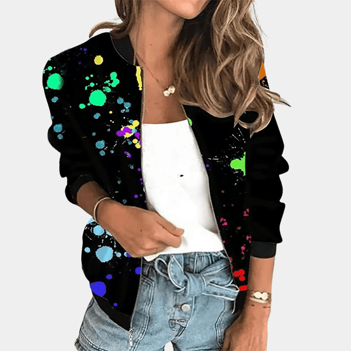 Flower pattern jacket women&