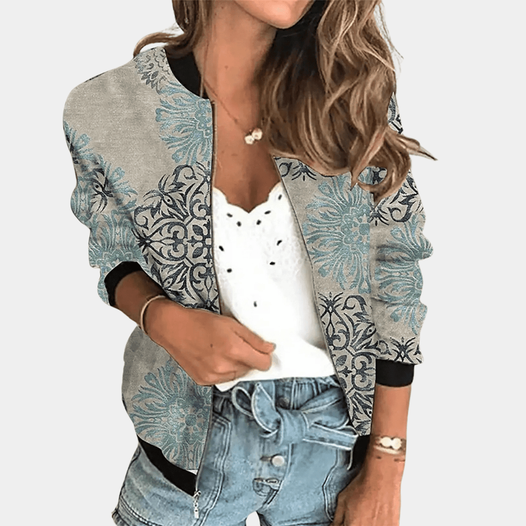 Flower pattern jacket women&