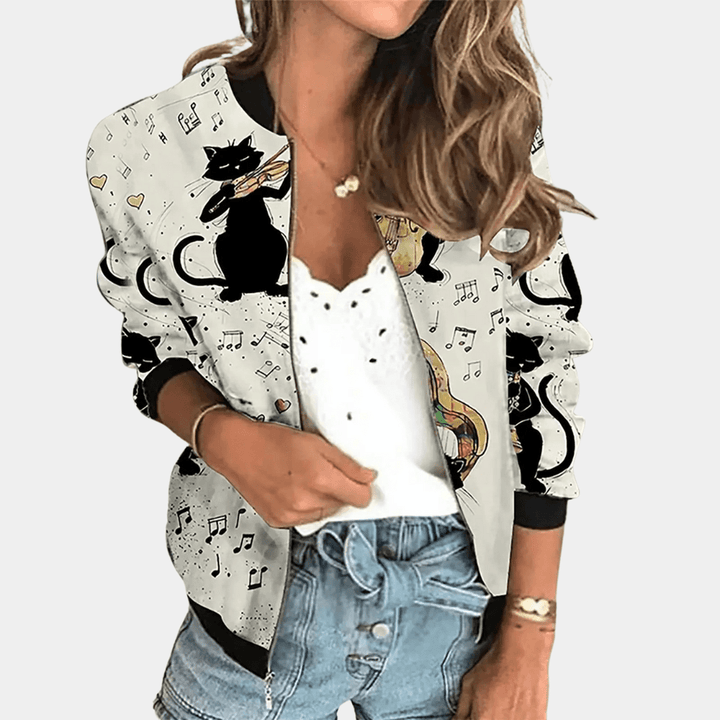 Flower pattern jacket women&