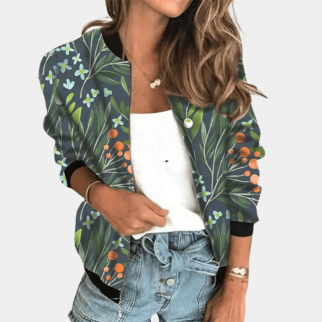 Flower pattern jacket women&