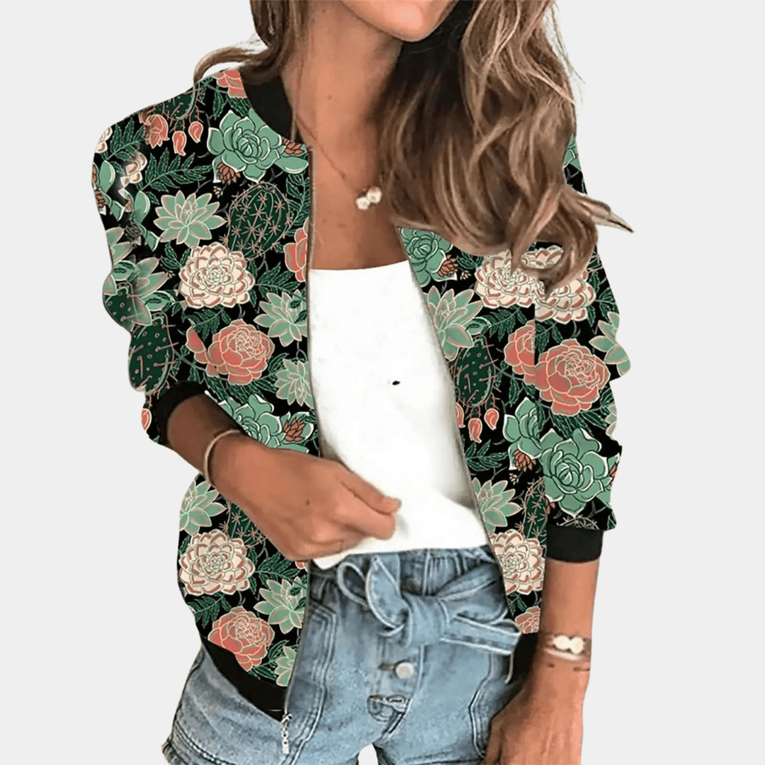 Flower pattern jacket women&