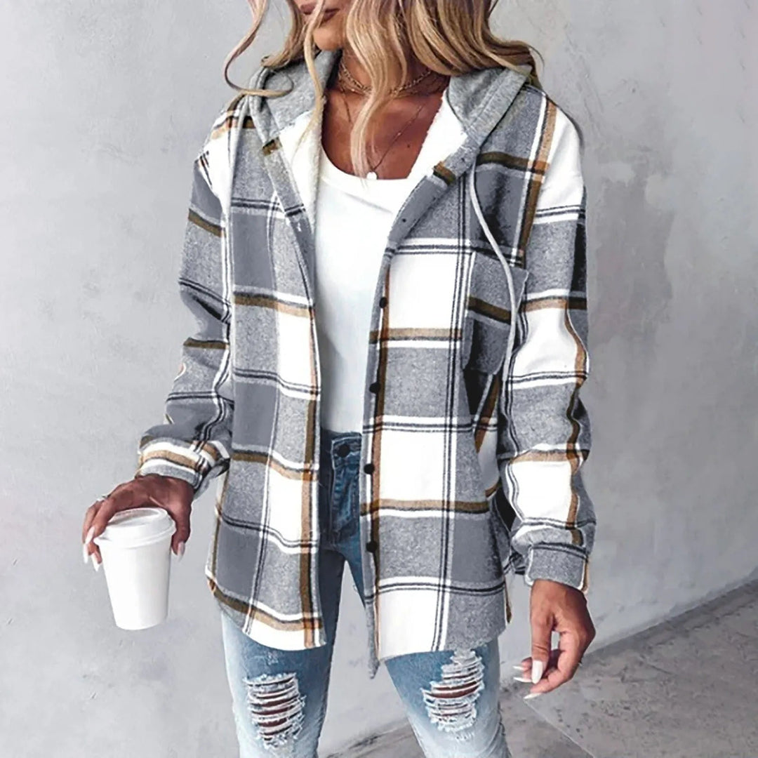 Blouse jacket with sweatshirt with hood - Women&