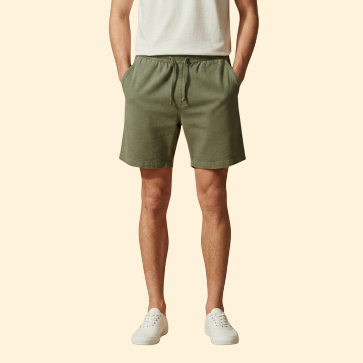 Men's Corduroy Shorts with Drawstring Waistband
