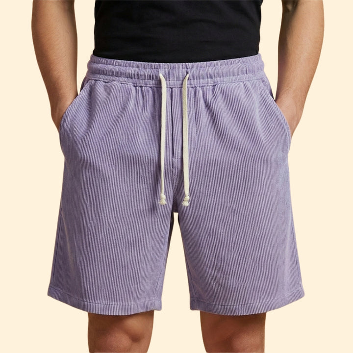 Men's Corduroy Shorts with Drawstring Waistband
