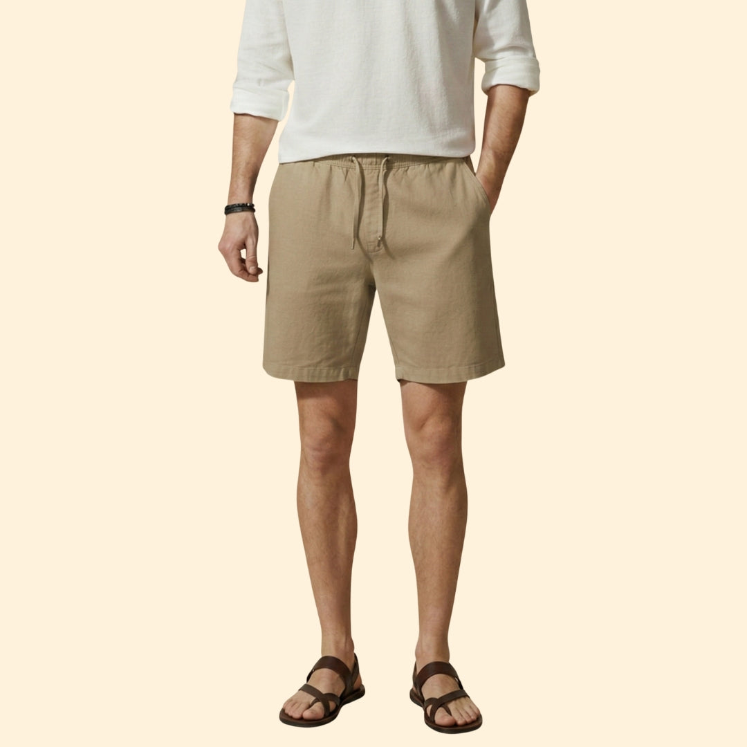 Men's Corduroy Shorts with Drawstring Waistband