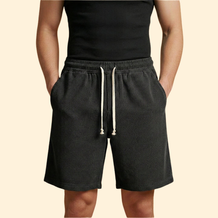 Men's Corduroy Shorts with Drawstring Waistband