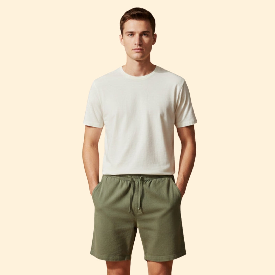 Men's Corduroy Shorts with Drawstring Waistband