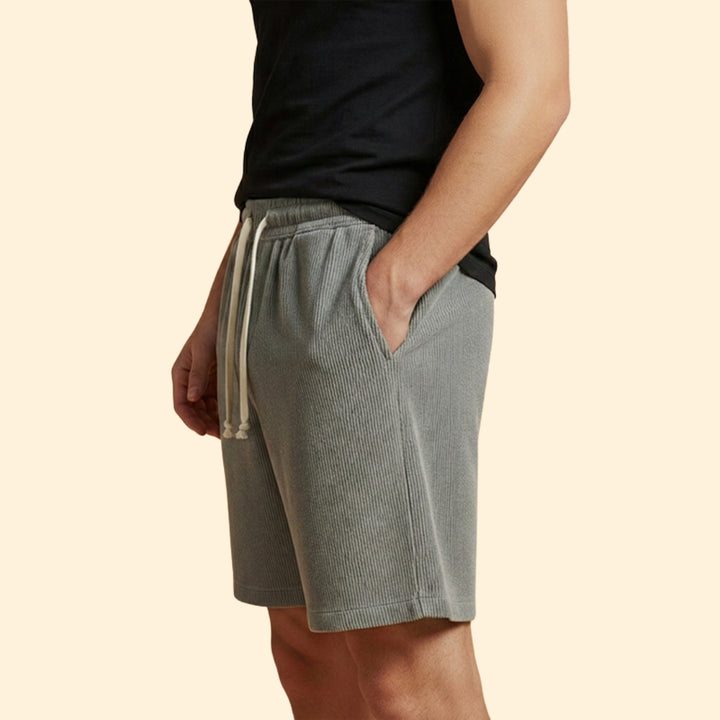 Men's Corduroy Shorts with Drawstring Waistband