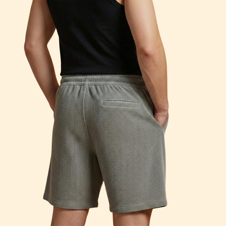 Men's Corduroy Shorts with Drawstring Waistband