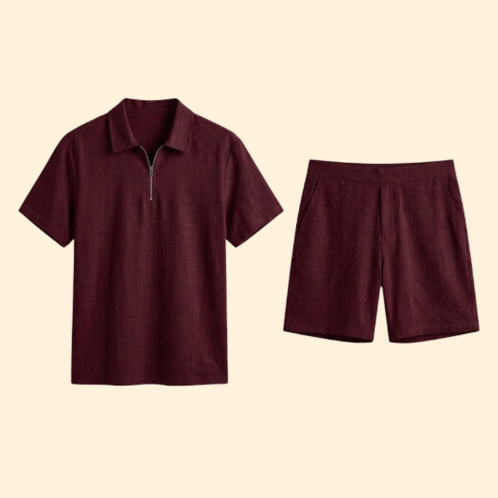 Men’s Lightweight Two-Piece Set with Zip Detail