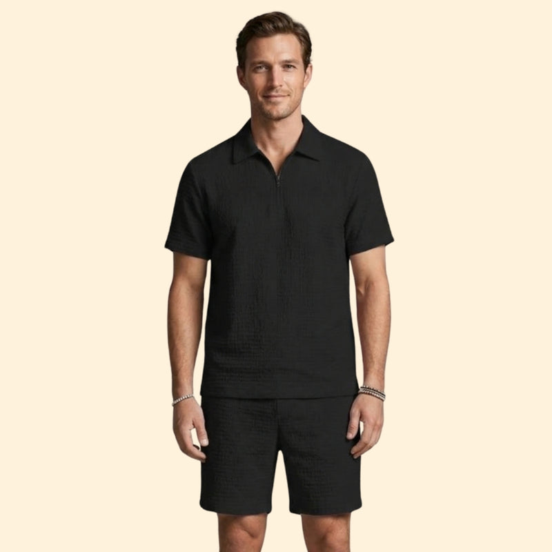 Men’s Lightweight Two-Piece Set with Zip Detail