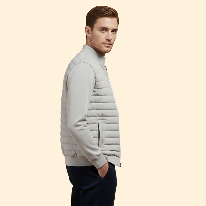 Men’s Padded Bomber Jacket with Zip Closure