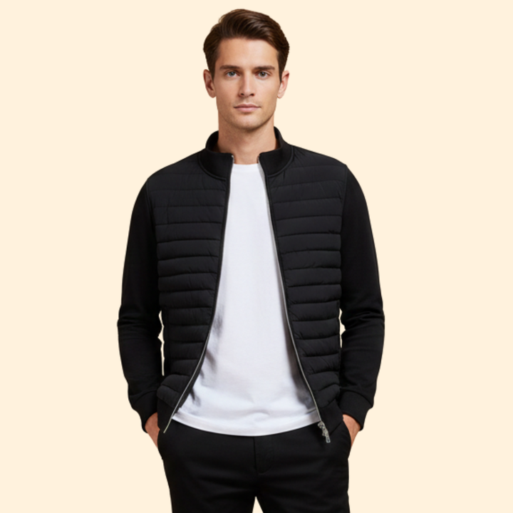Men’s Padded Bomber Jacket with Zip Closure
