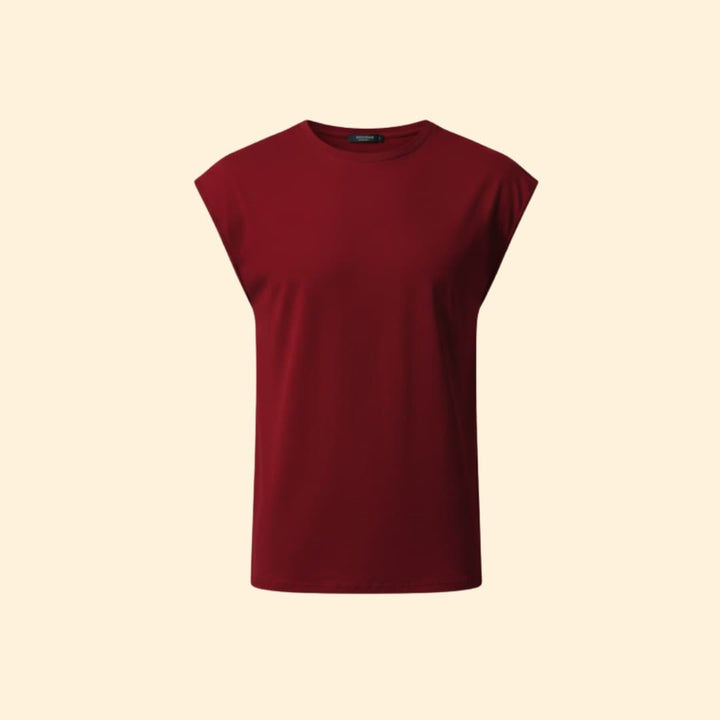 Men’s Sleeveless T-shirt with Solid Color