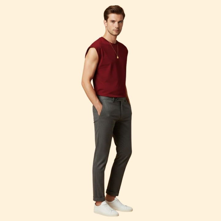 Men’s Sleeveless T-shirt with Solid Color