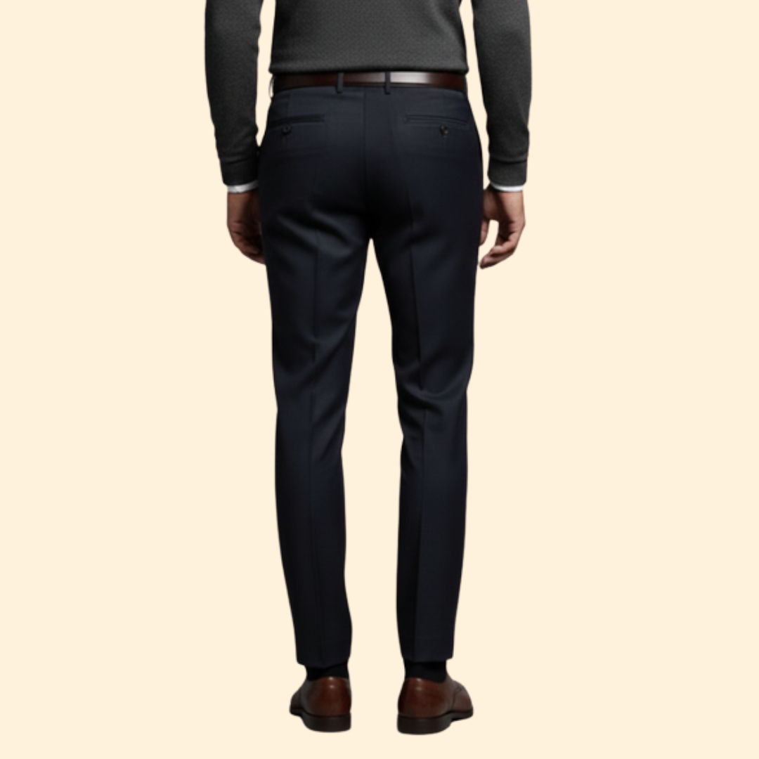 Men’s Slim Fit Trousers with Flat Front