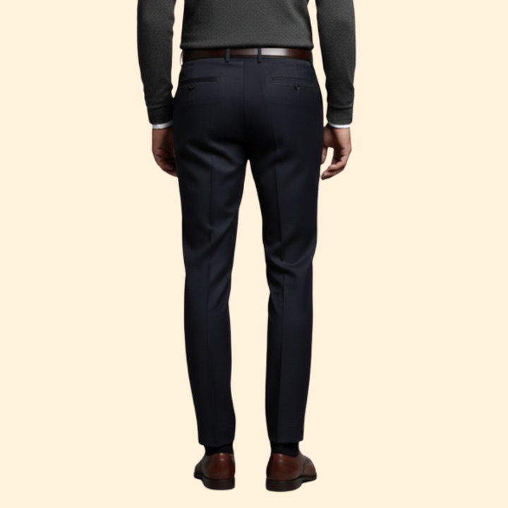 Men’s Slim Fit Trousers with Flat Front