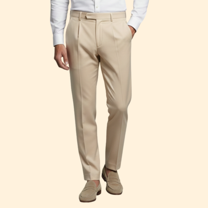 Men’s Slim Fit Trousers with Flat Front