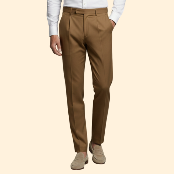 Men’s Slim Fit Trousers with Flat Front