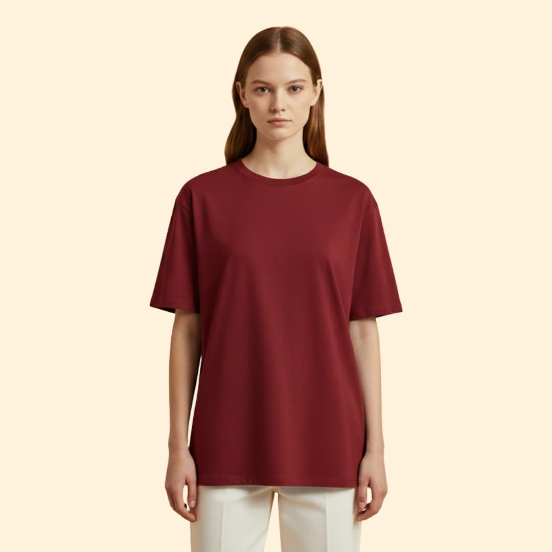 Men's Solid Color T-shirt with Relaxed Fit
