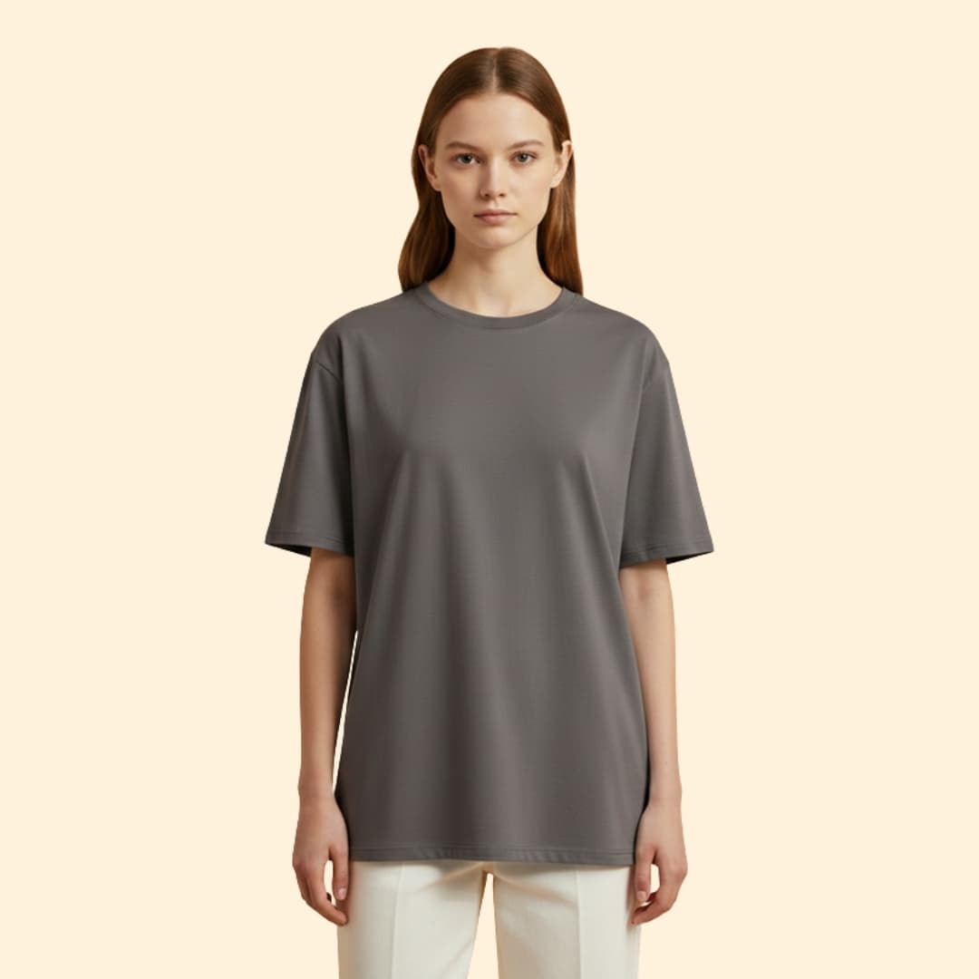 Men's Solid Color T-shirt with Relaxed Fit