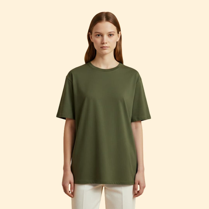 Men's Solid Color T-shirt with Relaxed Fit