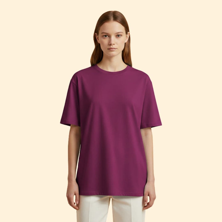 Men's Solid Color T-shirt with Relaxed Fit