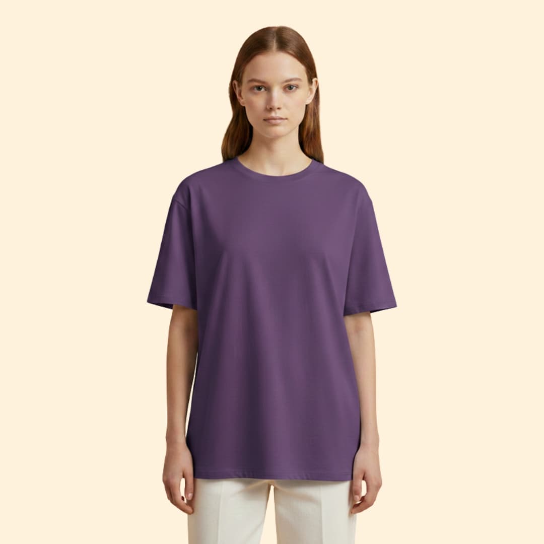 Men's Solid Color T-shirt with Relaxed Fit