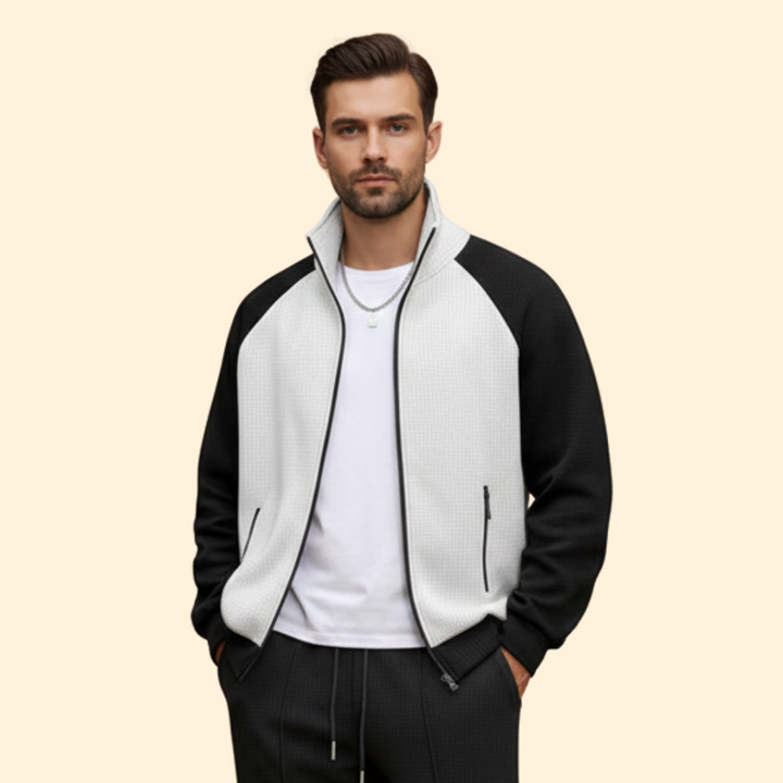Men’s Bomber Jacket Set with Zip Pockets