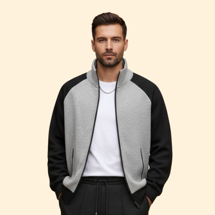Men’s Bomber Jacket Set with Zip Pockets