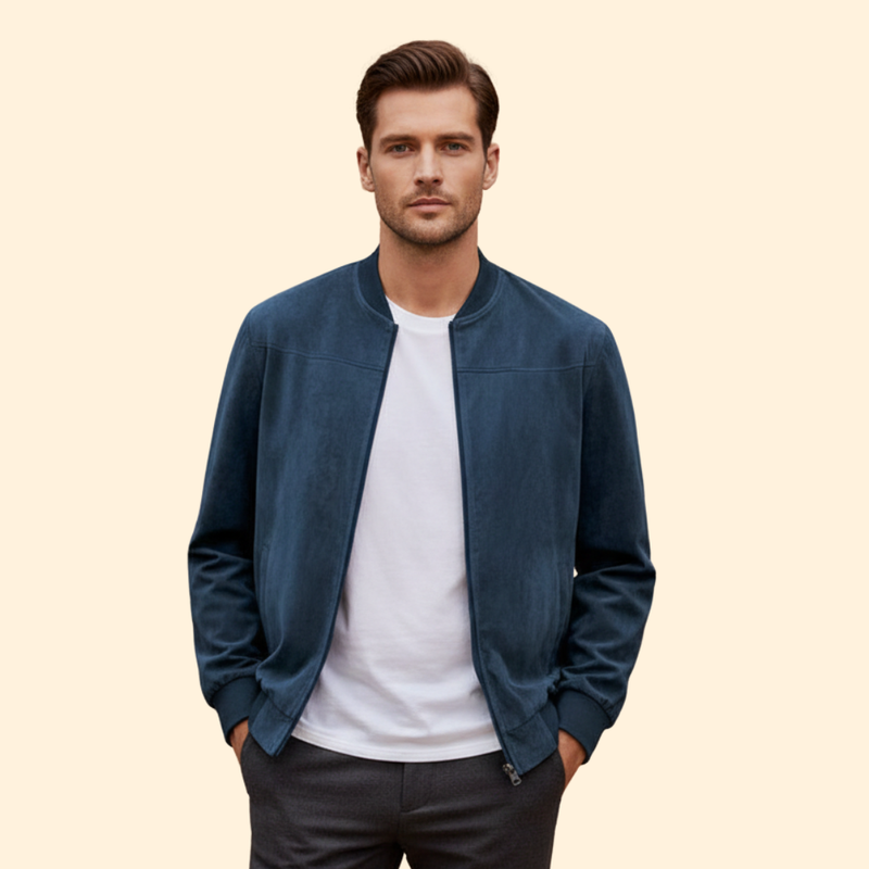 Men’s Bomber Jacket with Stand Collar