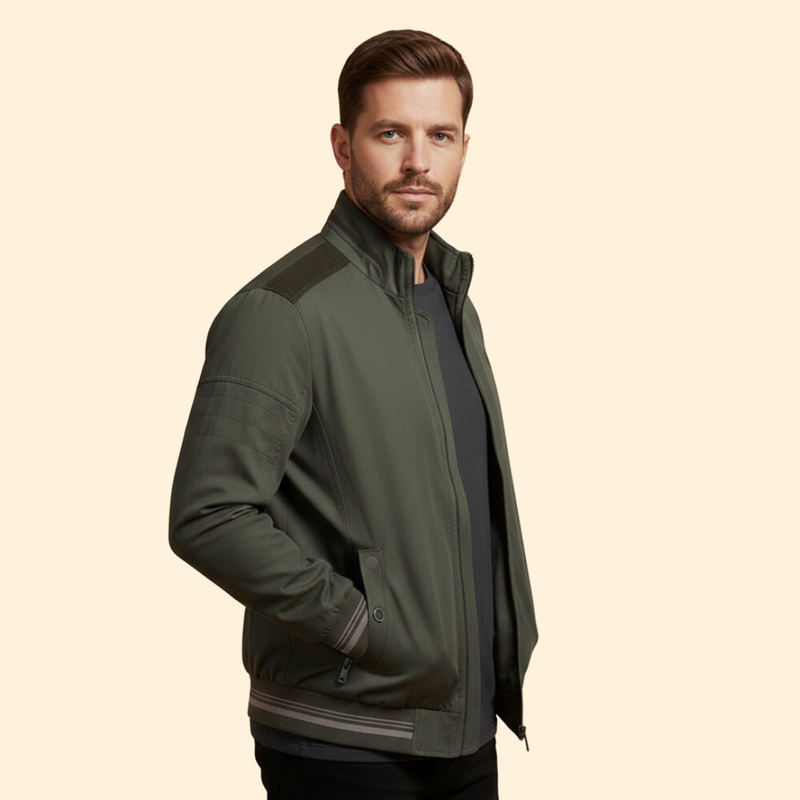 Men’s Bomber Jacket with Zipper Pockets