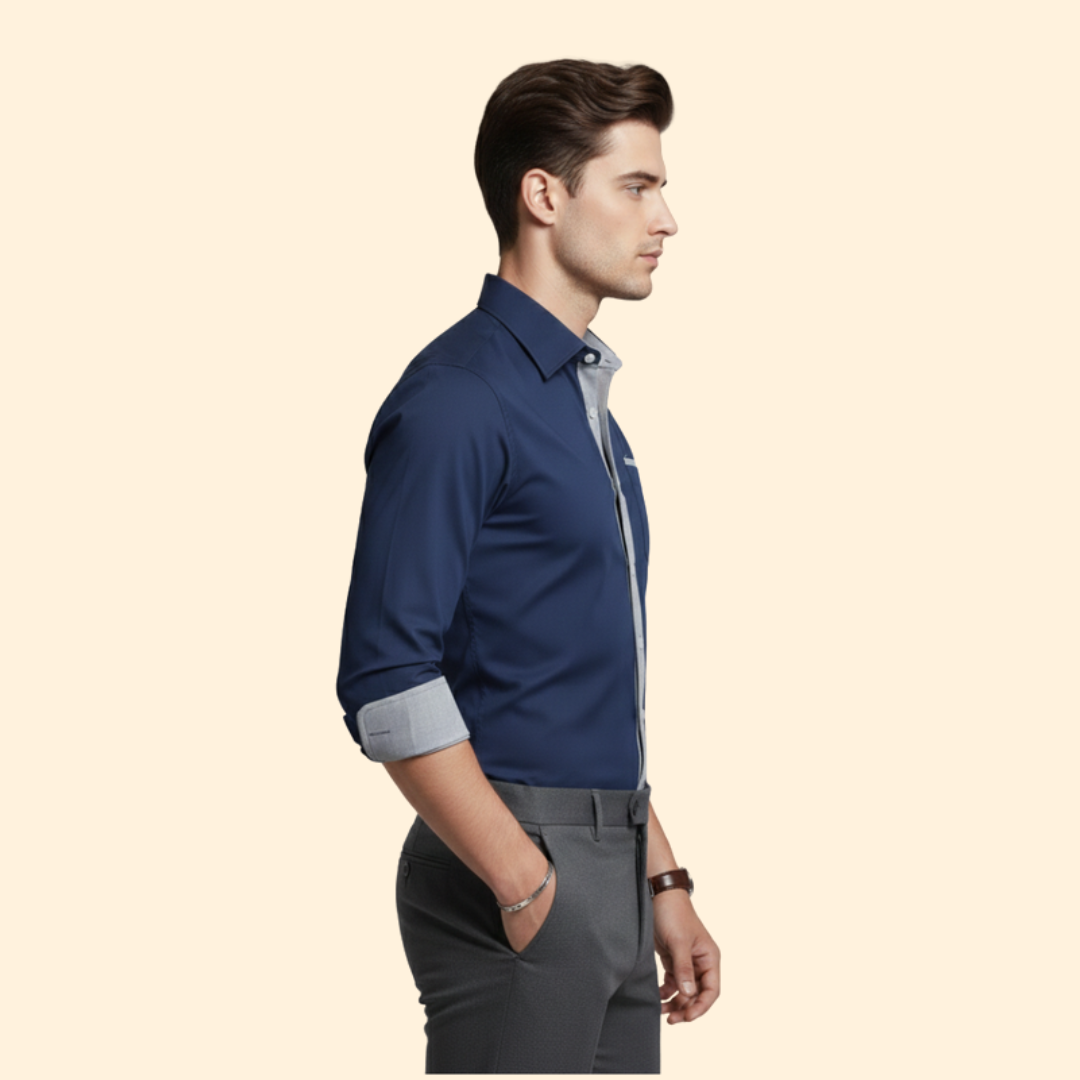 Men’s Button Down Shirt with Contrast Collar