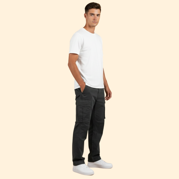 Men’s Cargo Trousers with Side Flap Pockets